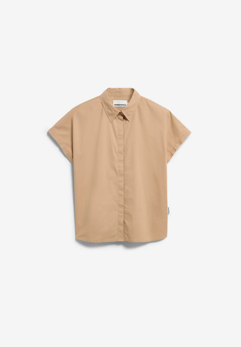 POPLIN LARISAANA BLUSE | true camel