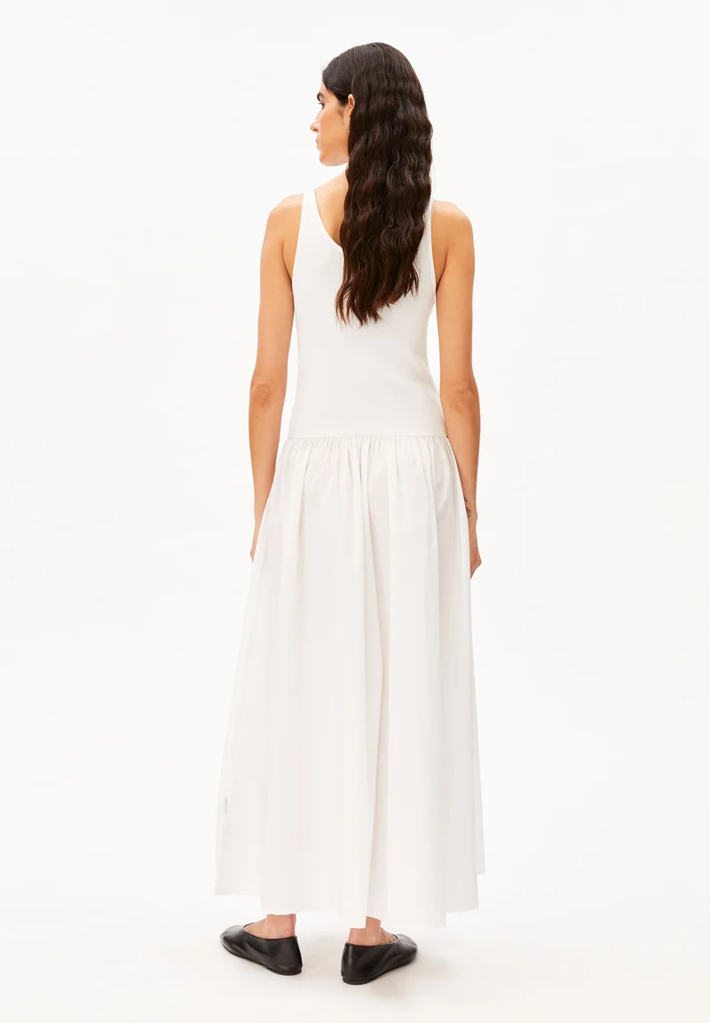 MATERIAL-MIX KLEID | white