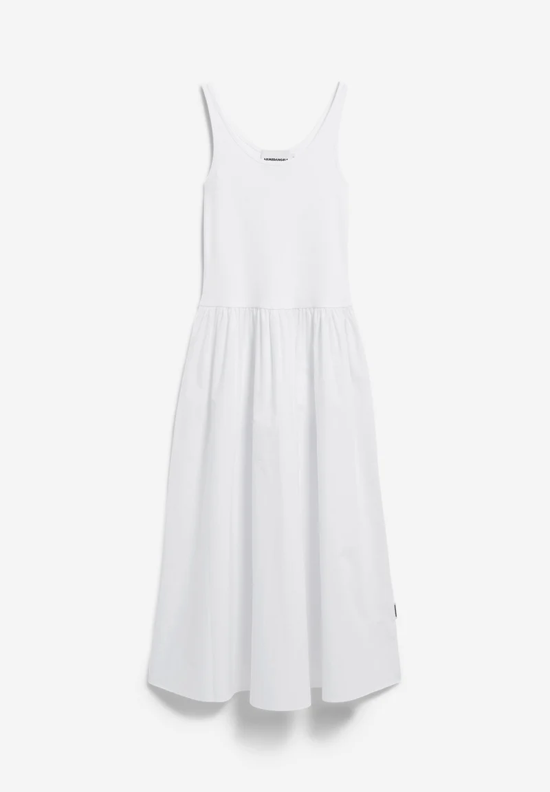 MATERIAL-MIX KLEID | white