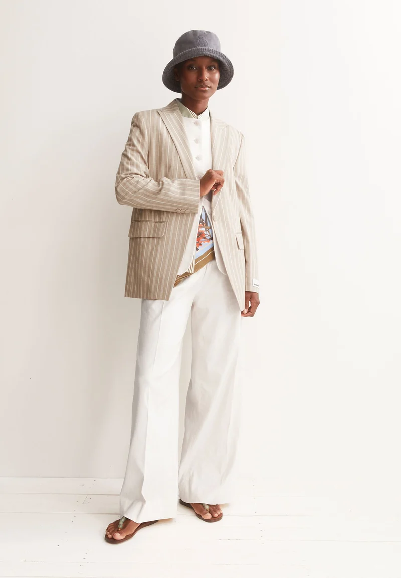 GESTREIFTER MIKULAA BLAZER | sand stone-undyed-pink mist