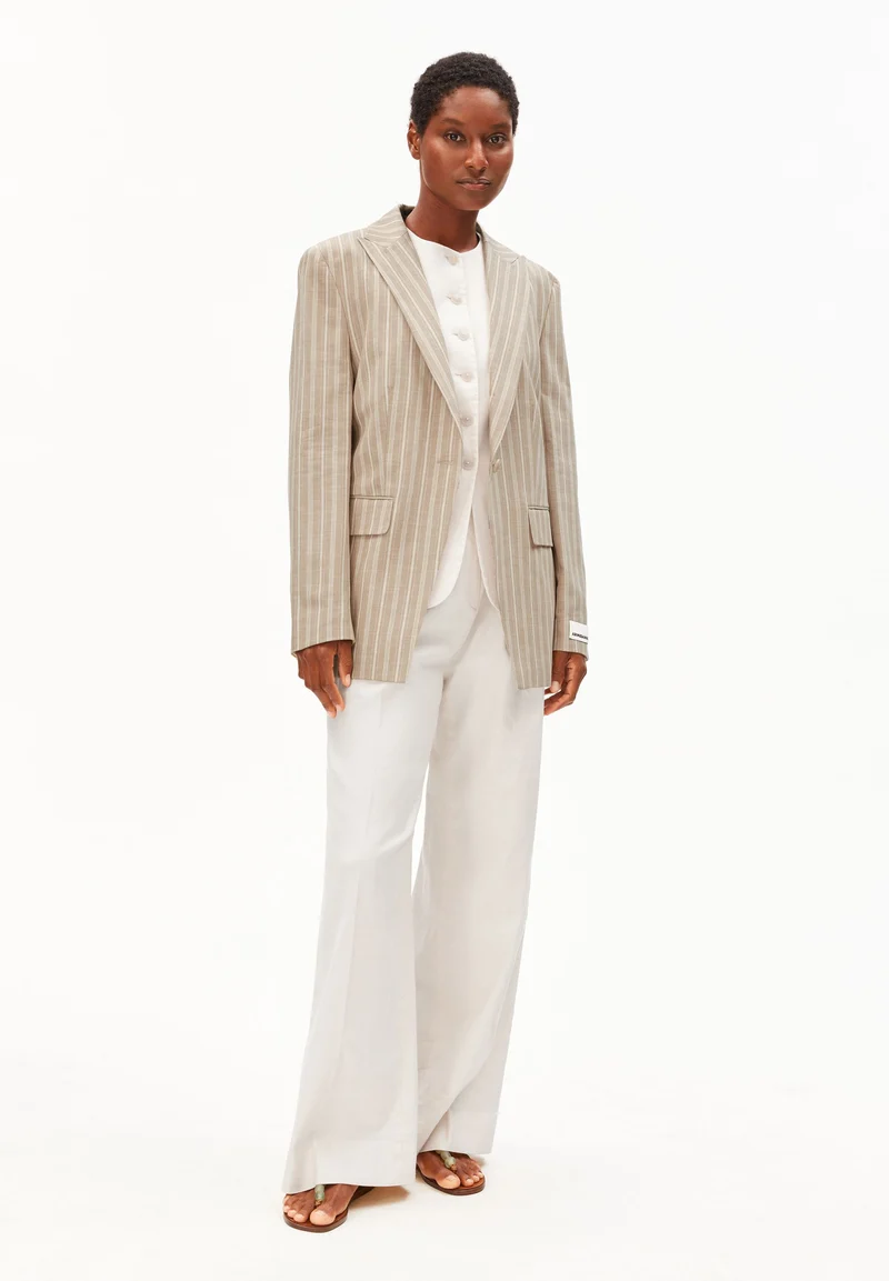 GESTREIFTER MIKULAA BLAZER | sand stone-undyed-pink mist