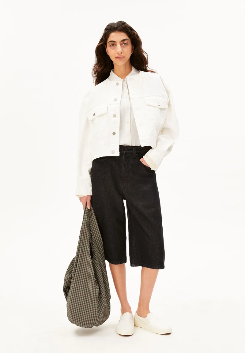 VICHY SEERSUCKER POUCH BAG W | foam-dried palm