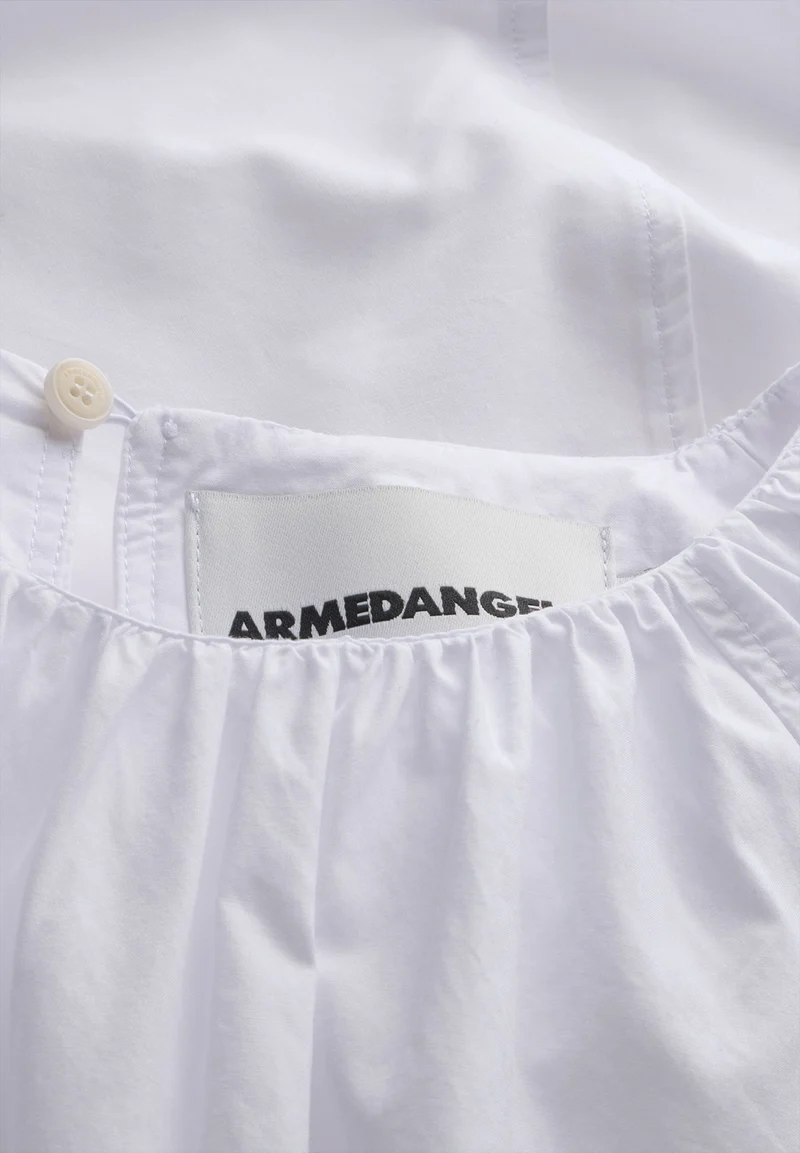 POPLIN BALLONÄRMEL-BLUSE | white