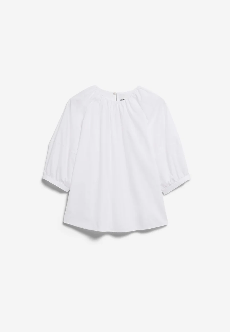 POPLIN BALLONÄRMEL-BLUSE | white