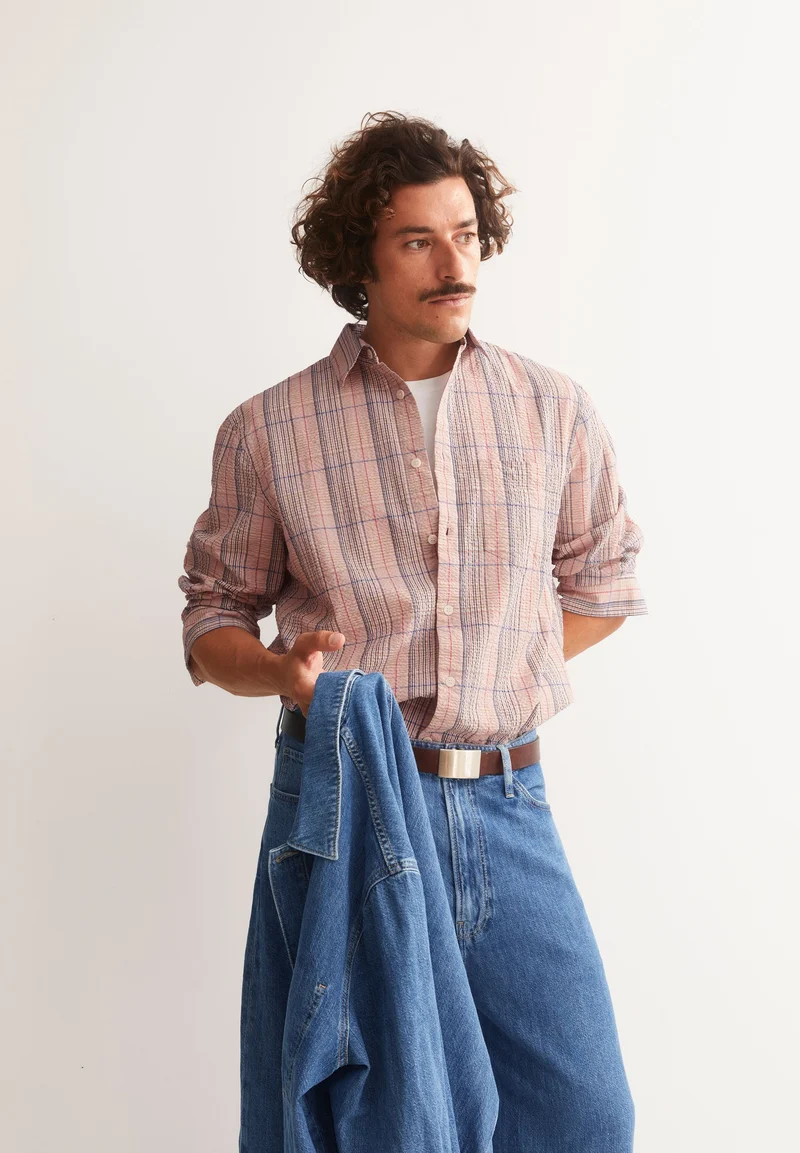 KARIERTES LANGARMHEMD | washed berry