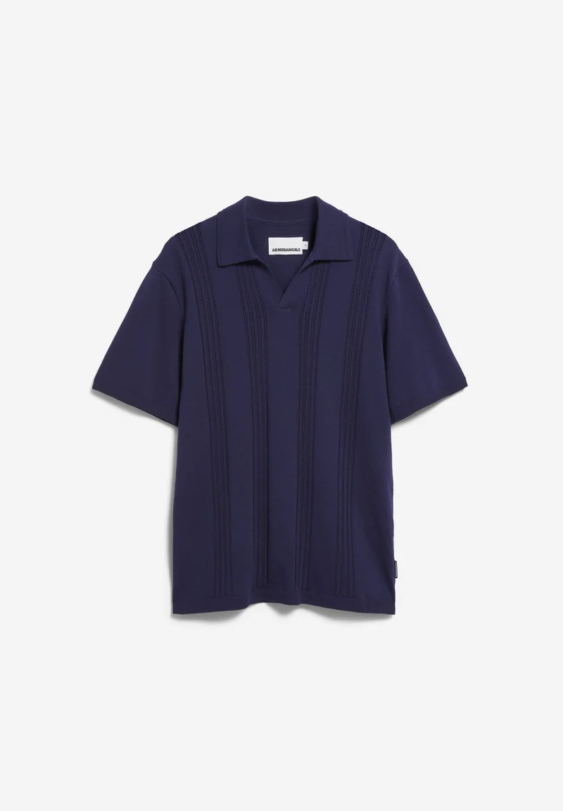 BAUMWOLL-STRICKPOLOSHIRT | tinted navy
