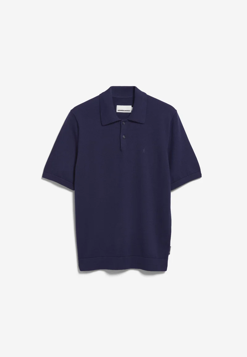 KURZÄRMLIGES STRICKPOLOSHIRT | tinted navy