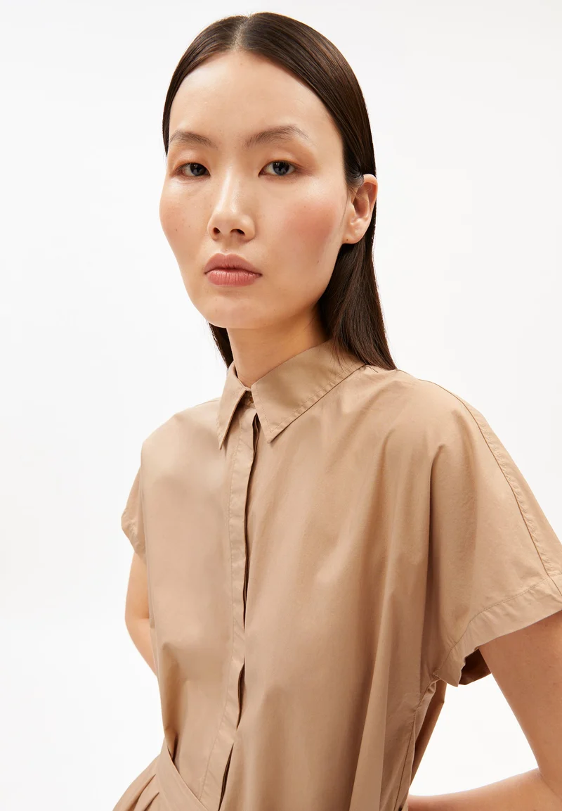 POPLIN LARISAANA MINI-KLEID | true camel