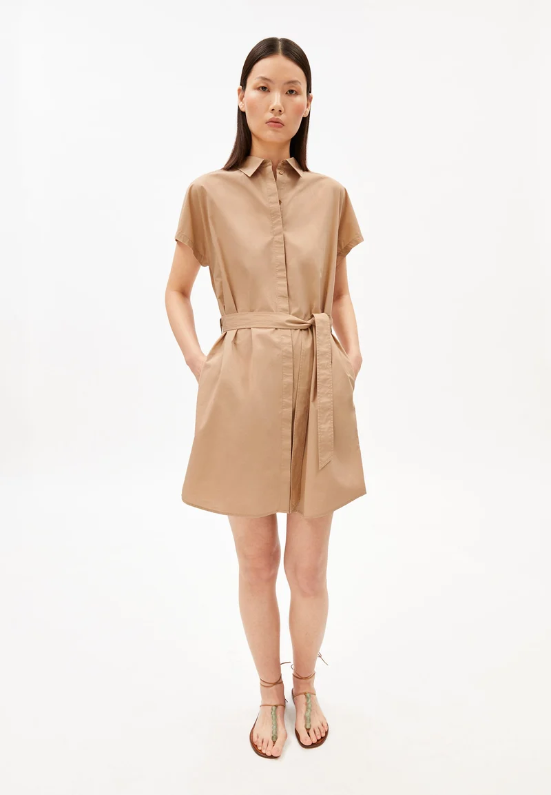 POPLIN LARISAANA MINI-KLEID | true camel