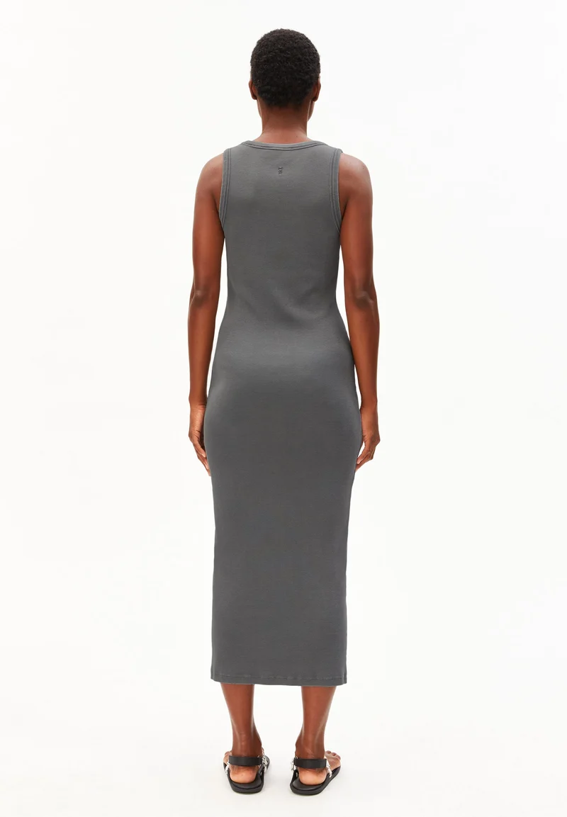 GMT DYE BODYCON RIPP-KLEID | space steel