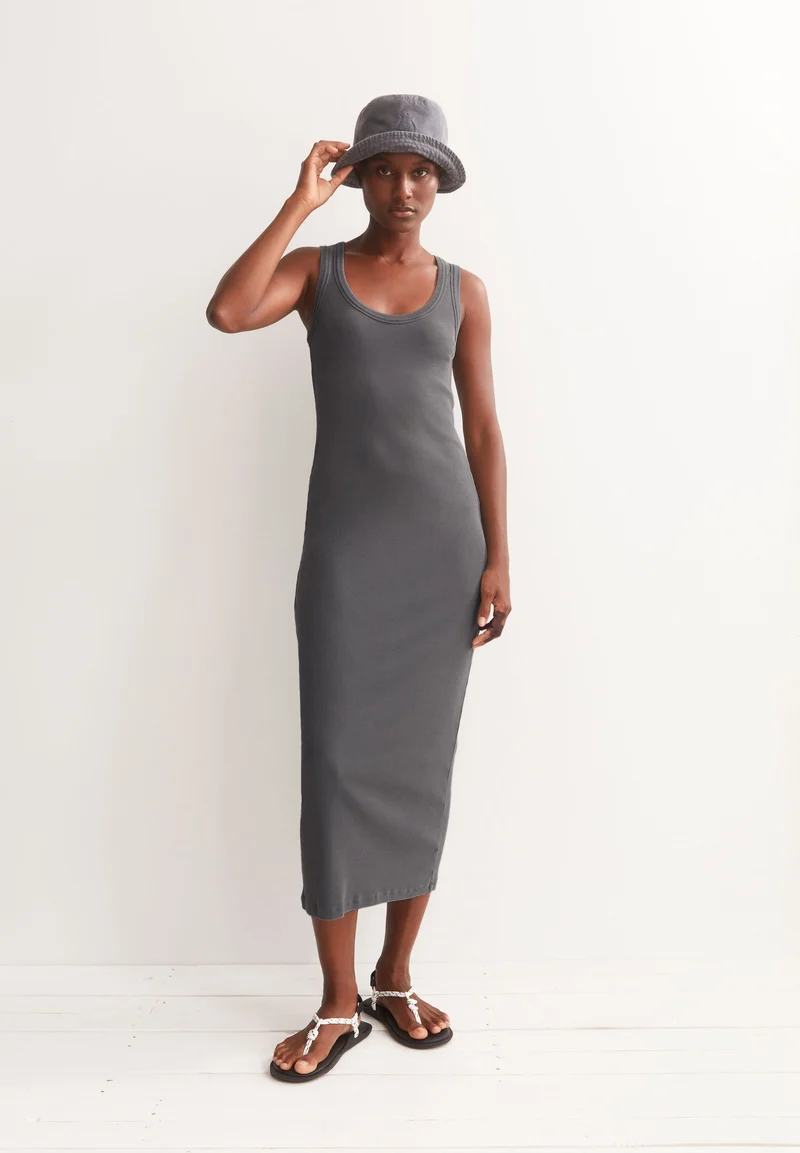 GMT DYE BODYCON RIPP-KLEID | space steel