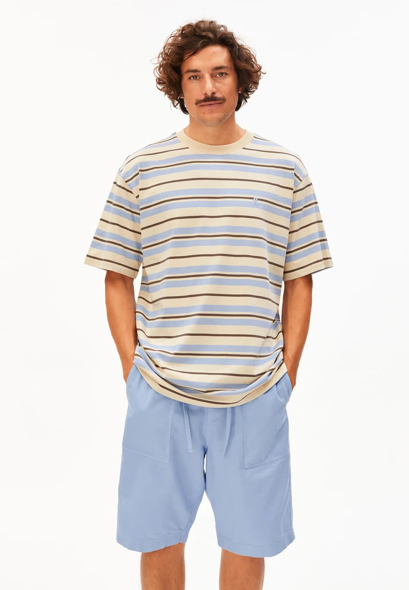 MAARKOS GESTREIFTES T-SHIRT | wedgwood-granit