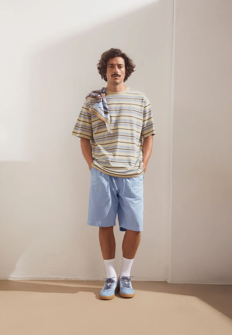 MAARKOS GESTREIFTES T-SHIRT | wedgwood-granit