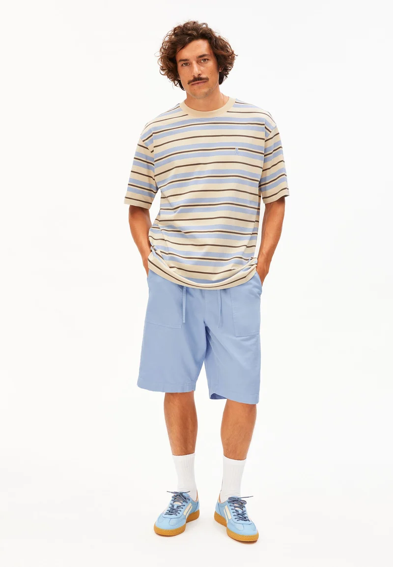 MAARKOS GESTREIFTES T-SHIRT | wedgwood-granit
