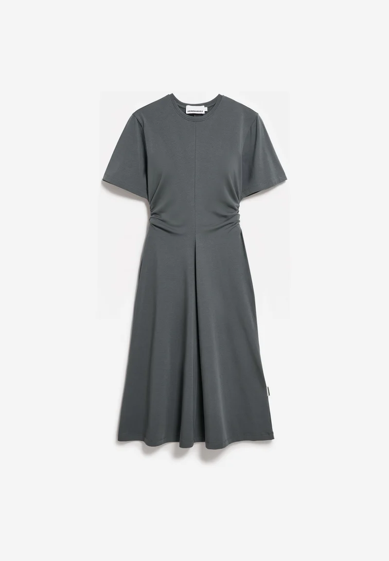 KURZÄRMLIGES JERSEY-MIDI-KLEID | space steel