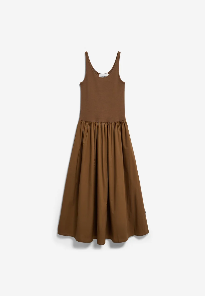 MATERIAL-MIX KLEID | dried palm-dried palm