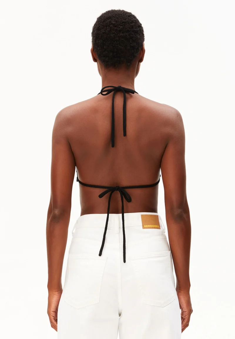 GESTREIFTES BIKINI STRICKTOP | undyed-black