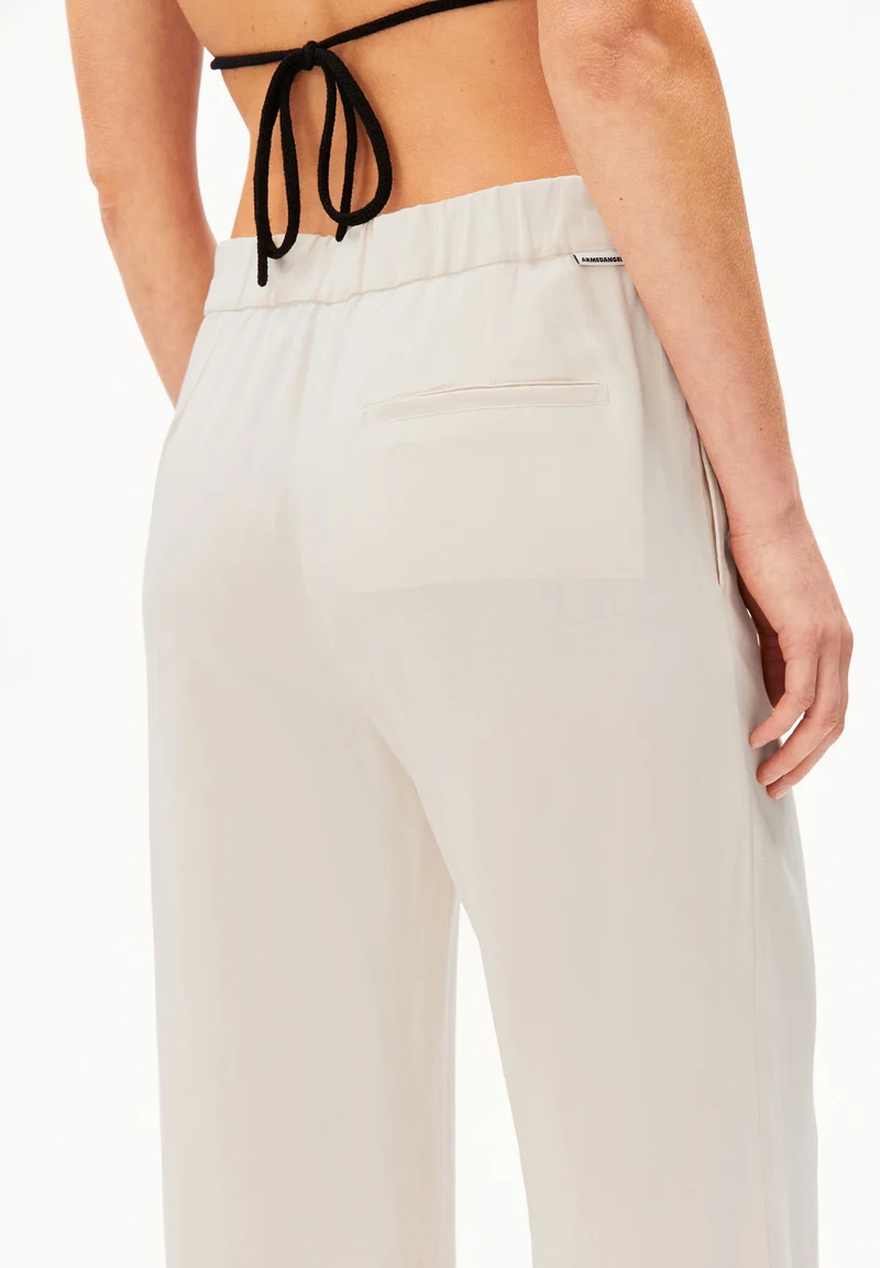 LEINEN-MIX STRAIGHT LEG HOSE | oatmilk