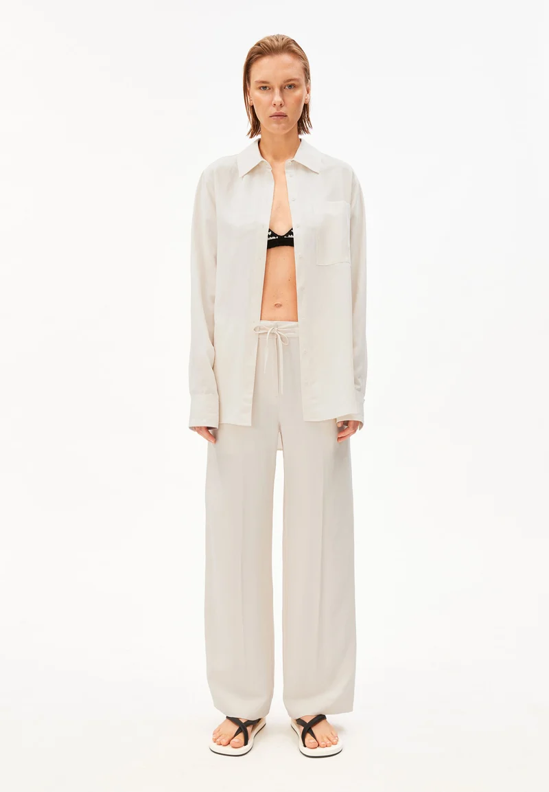 LEINEN-MIX STRAIGHT LEG HOSE | oatmilk