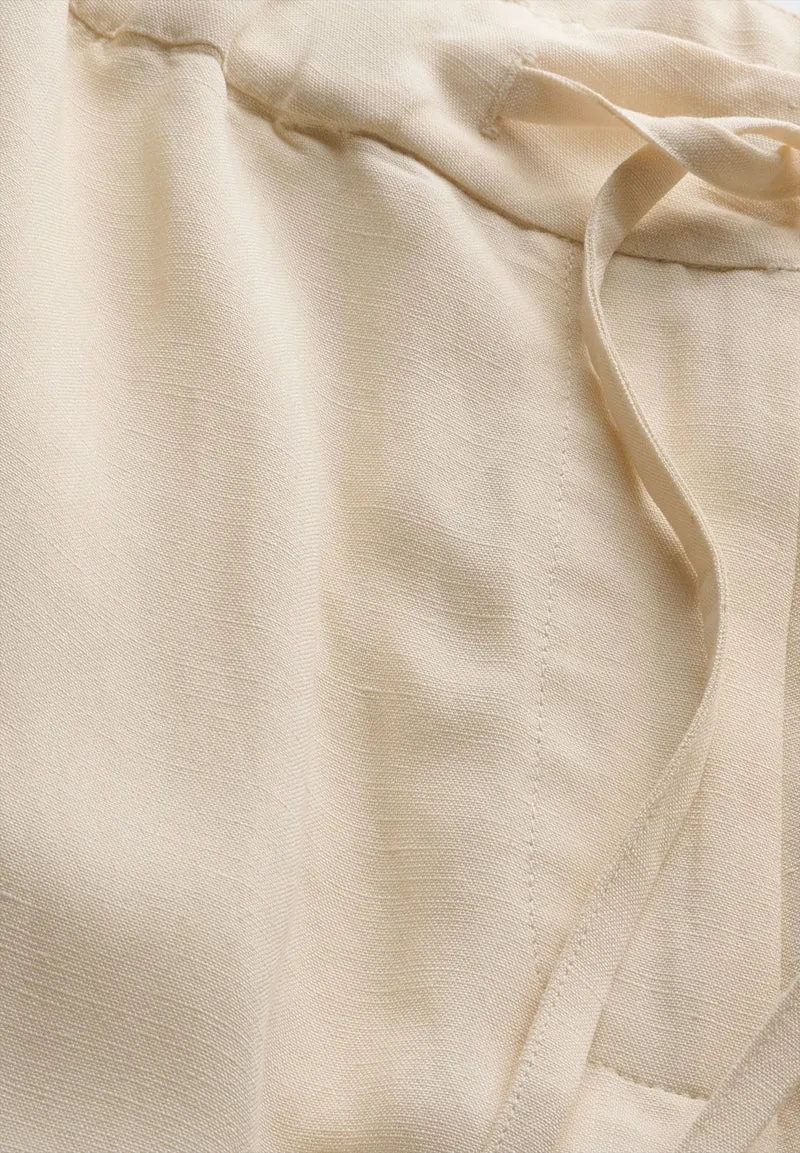 LEINEN-MIX STRAIGHT LEG HOSE | oatmilk