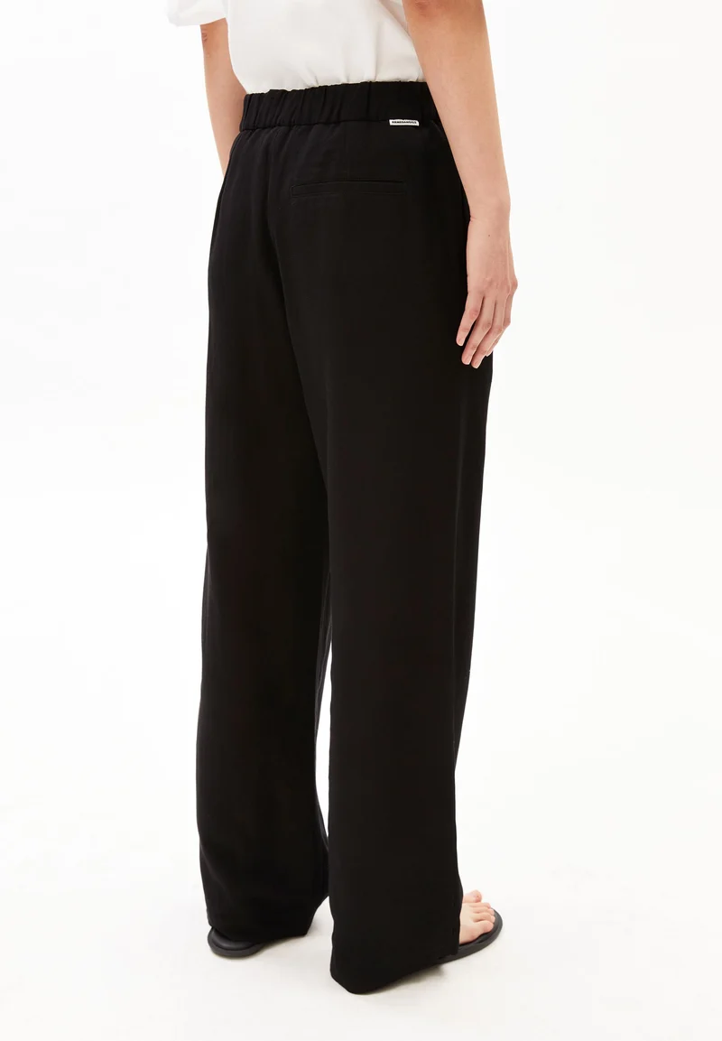 LEINEN-MIX STRAIGHT LEG HOSE | black