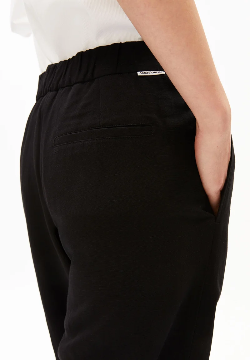 LEINEN-MIX STRAIGHT LEG HOSE | black