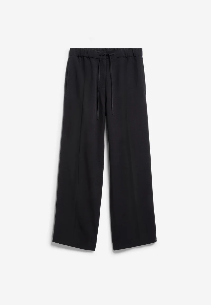 LEINEN-MIX STRAIGHT LEG HOSE | black