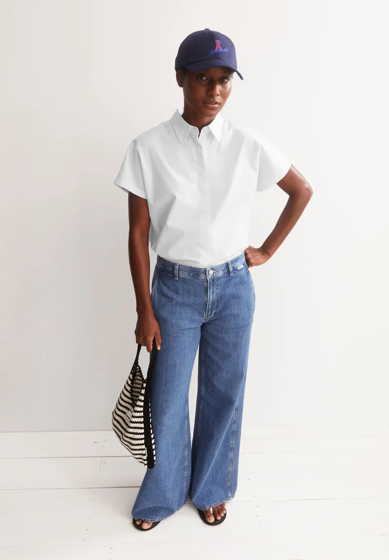 POPLIN LARISAANA BLUSE | white