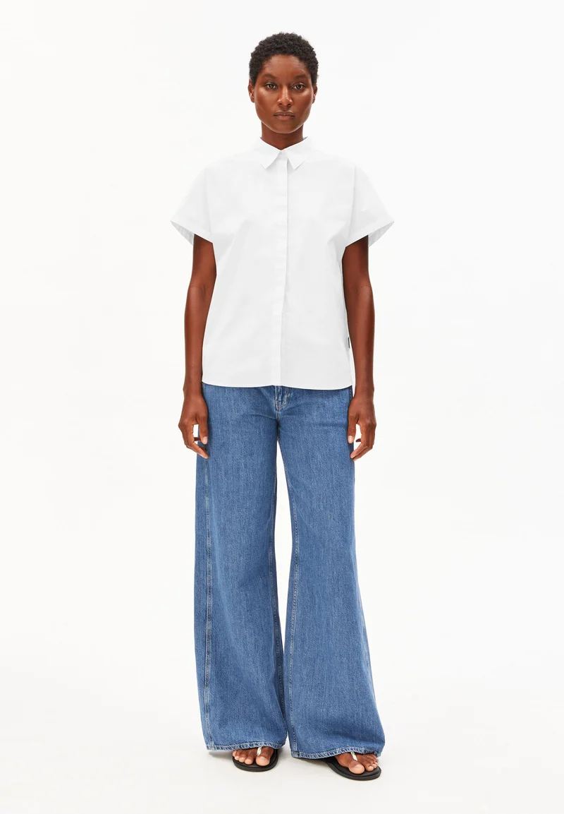 POPLIN LARISAANA BLUSE | white