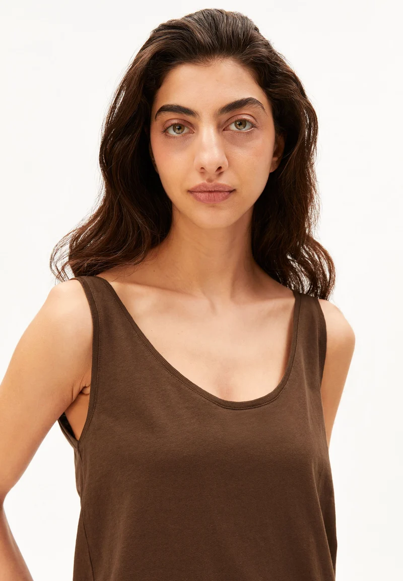 LEINEN-MIX TOP | dried palm