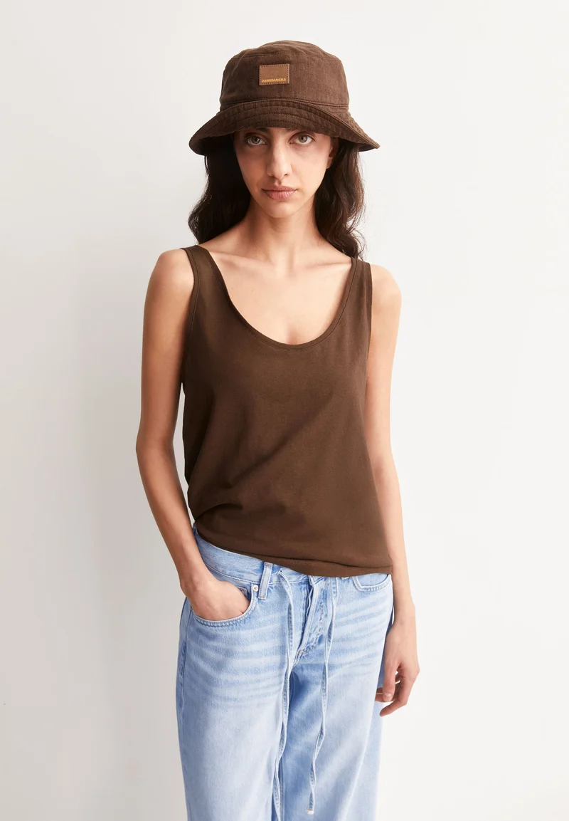 LEINEN-MIX TOP | dried palm