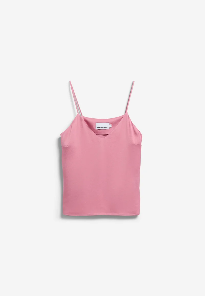 SATIN SPAGHETTITRÄGERTOP | washed berry