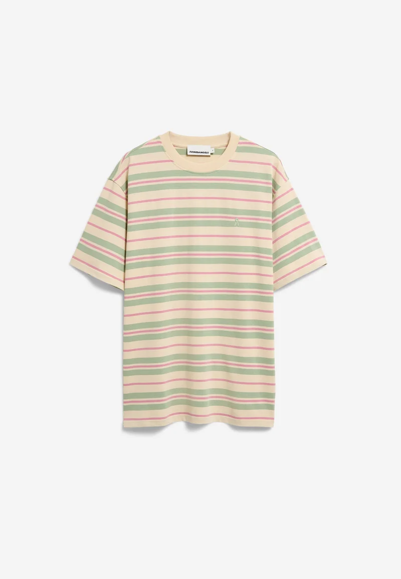 MAARKOS GESTREIFTES T-SHIRT | foam-washed berry