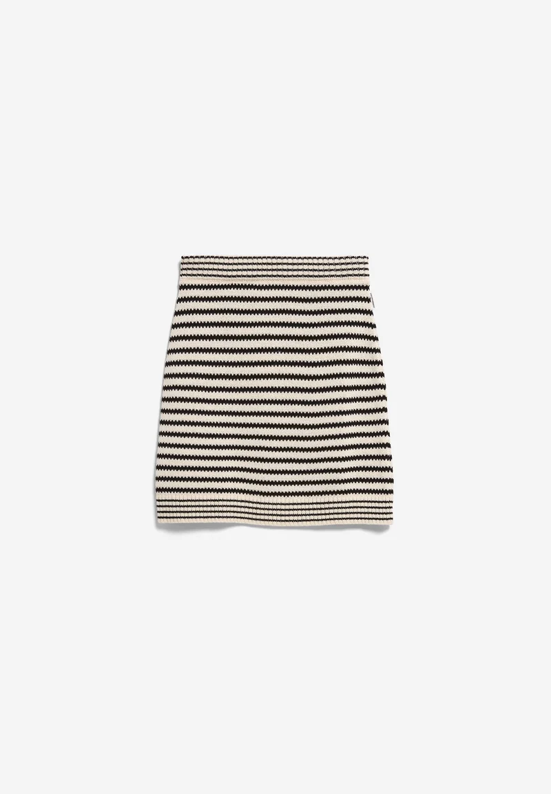 GESTREIFTER MINI-STRICKROCK | undyed-black