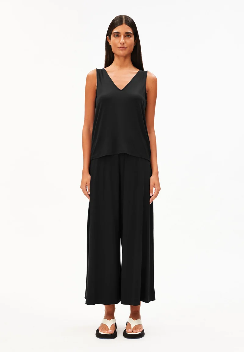 CROPPED JERSEY-HOSE | black
