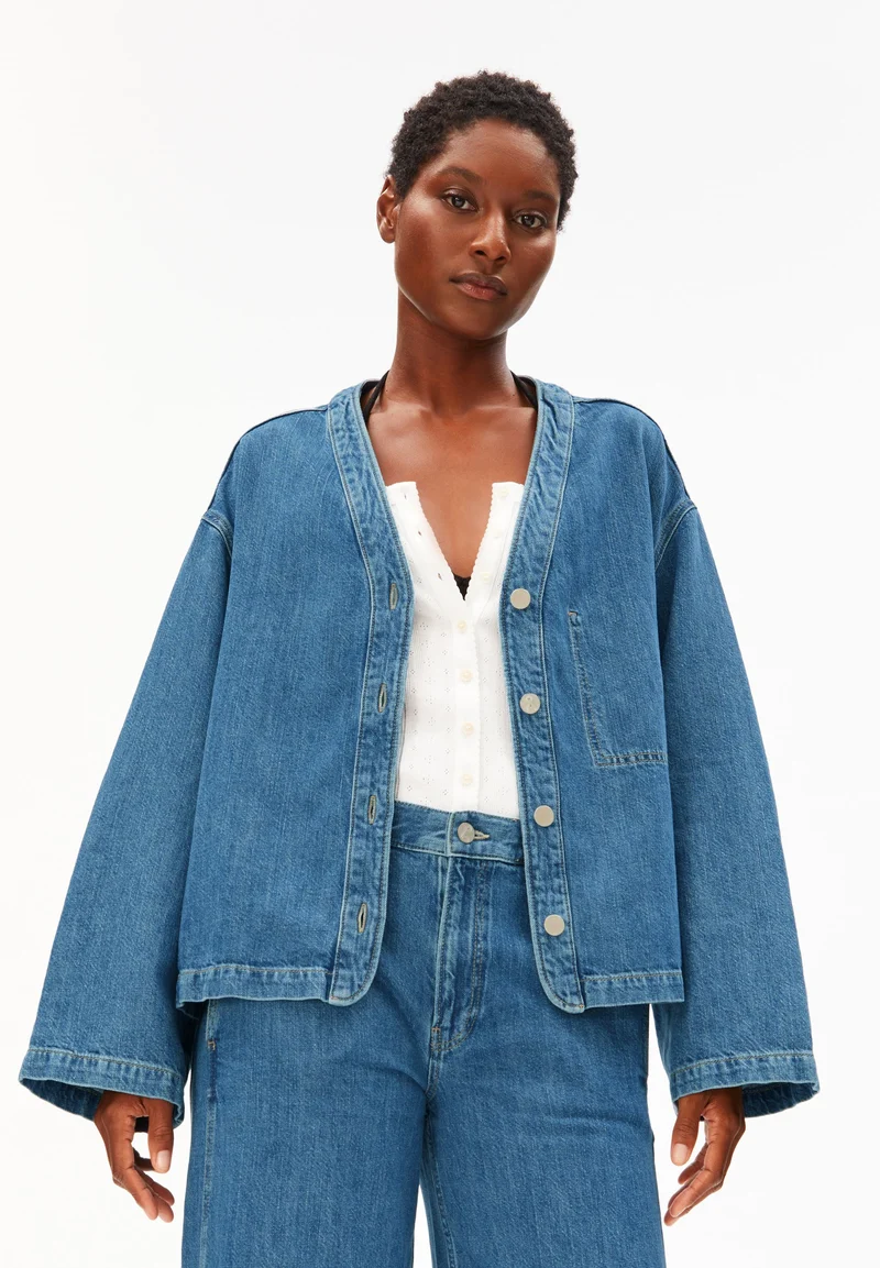 LEINEN-MIX JEANSJACKE