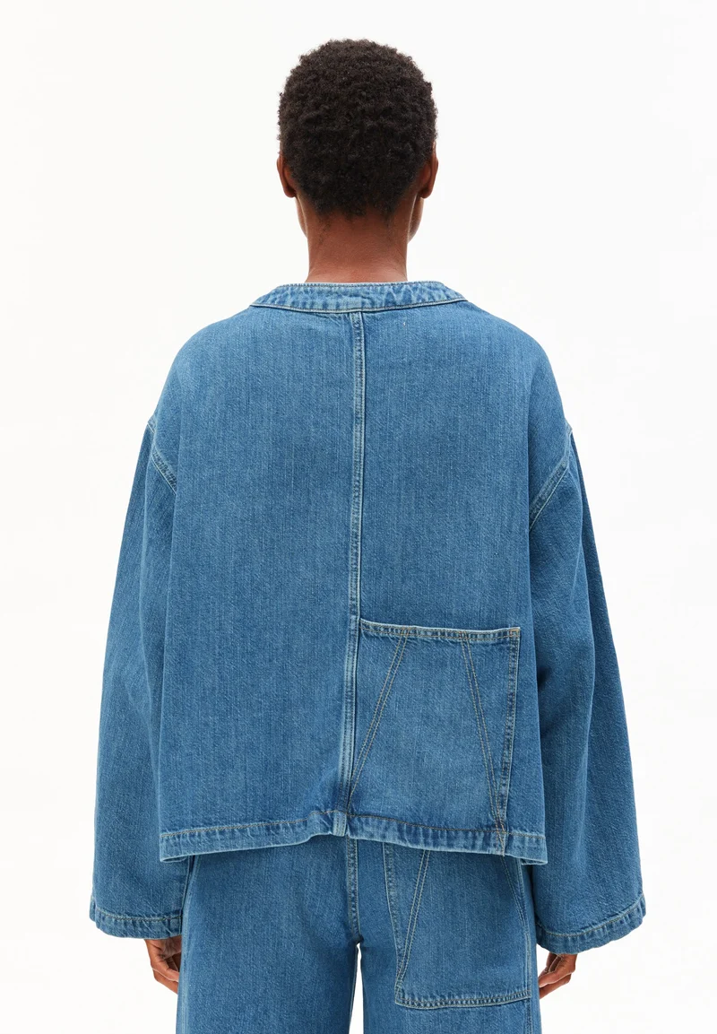 LEINEN-MIX JEANSJACKE | sea salt