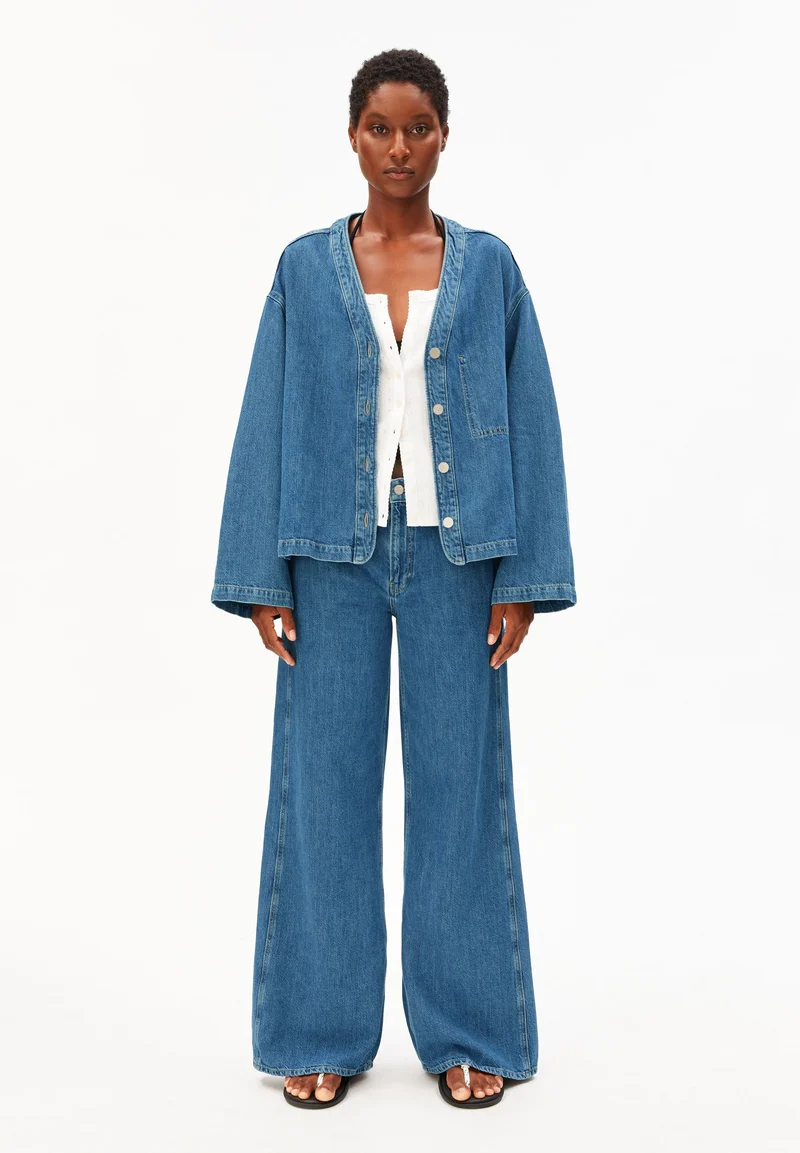 LEINEN-MIX JEANSJACKE | sea salt