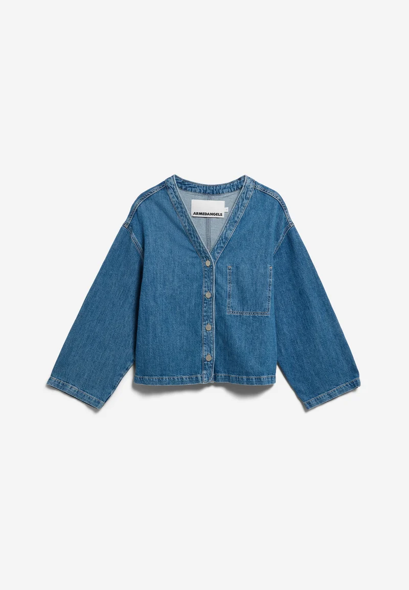 LEINEN-MIX JEANSJACKE | sea salt