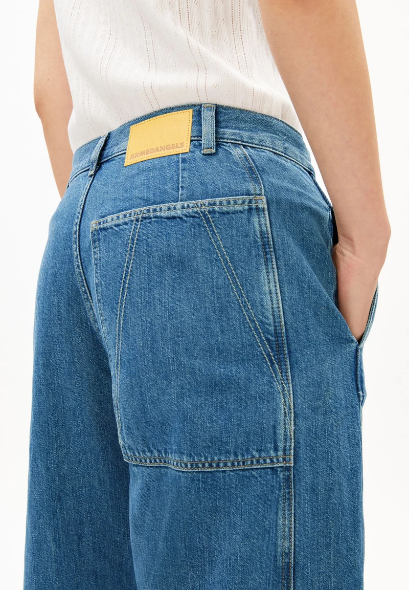 WEITE LEINEN-MIX JEANSHOSE | sea salt