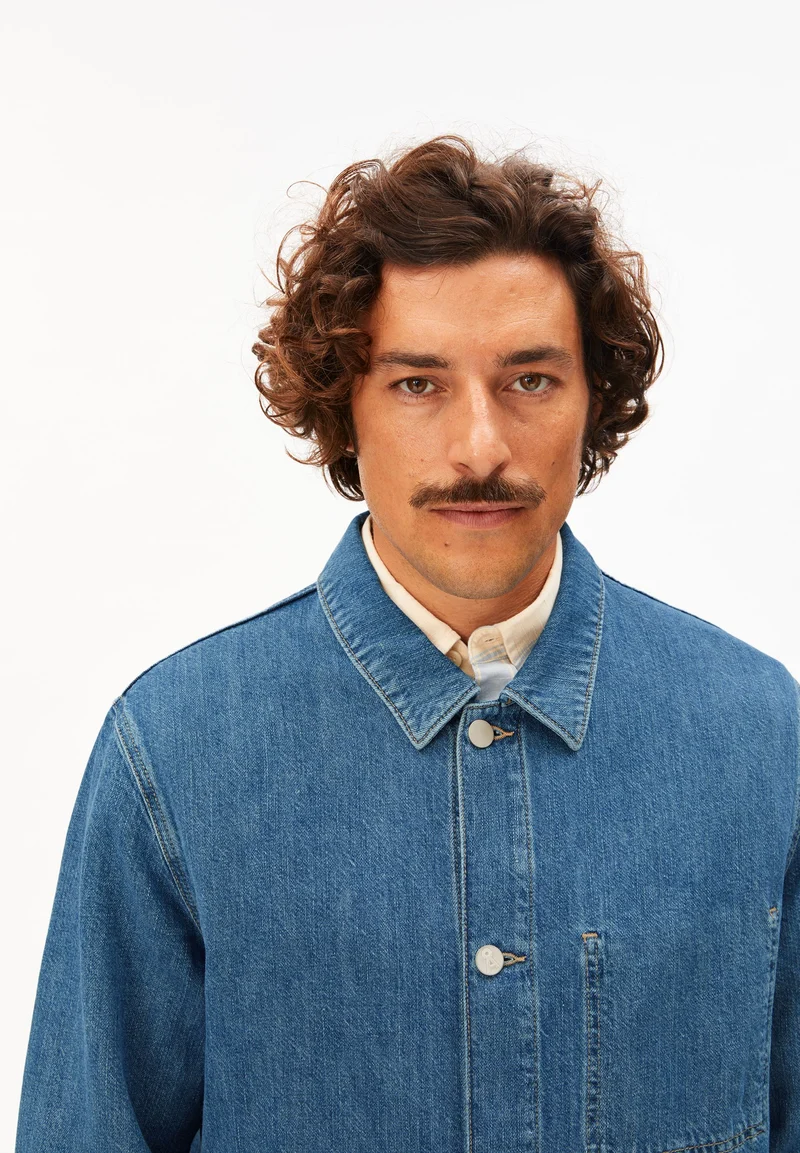 LEINEN-MIX JEANSJACKE | sea salt