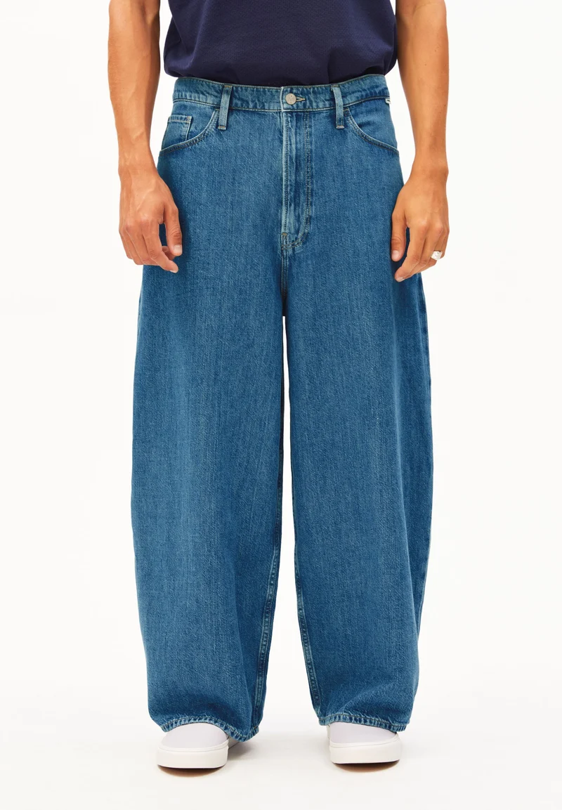 KAAVO LEINEN-MIX BAGGY JEANS | sea salt