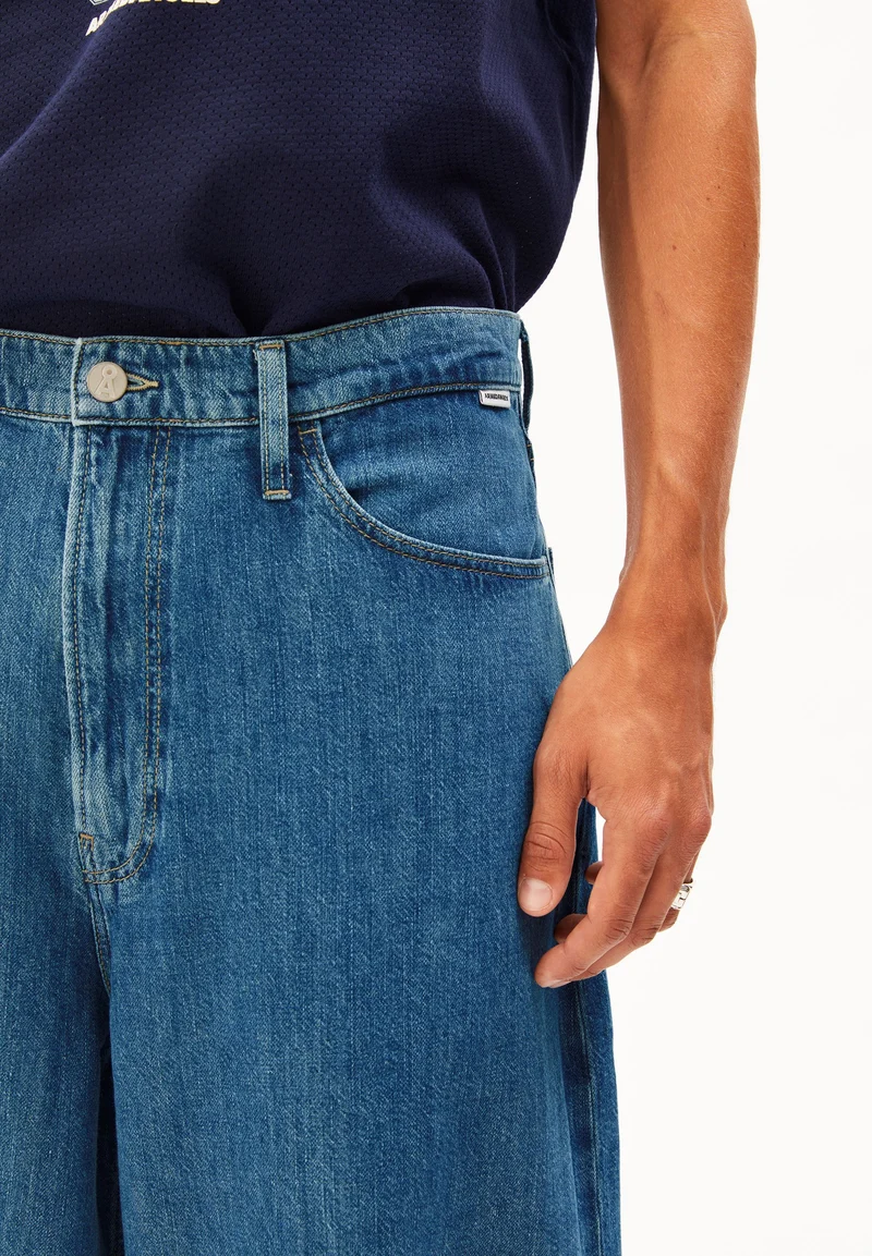KAAVO LEINEN-MIX BAGGY JEANS | sea salt