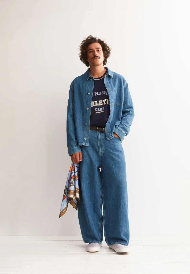 KAAVO LEINEN-MIX BAGGY JEANS | sea salt