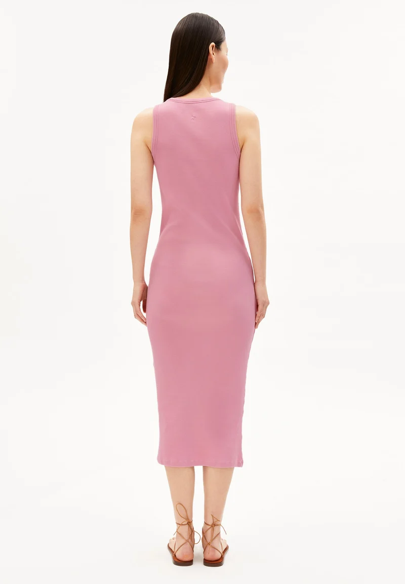 GMT DYE BODYCON RIPP-KLEID | washed berry