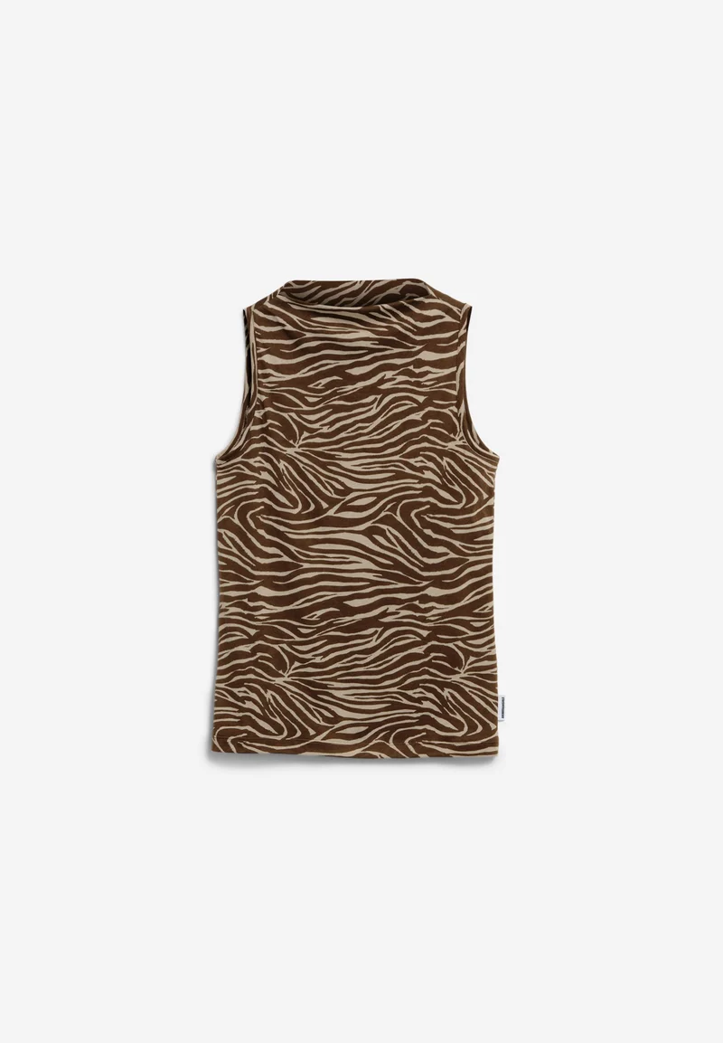 ZEBRA MUSTER U-BOOT-AUSSCHNITT TOP | sandstone
