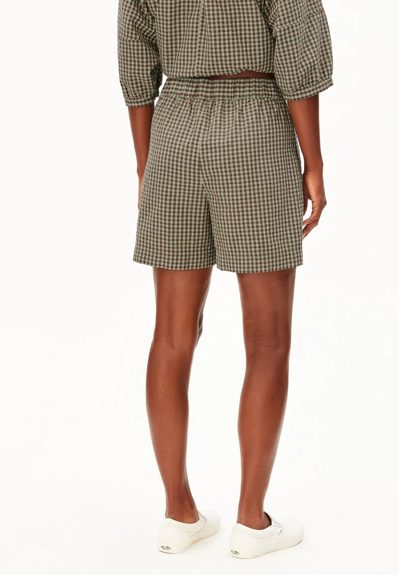 VICHY SEERSUCKER SHORTS | foam-dried palm
