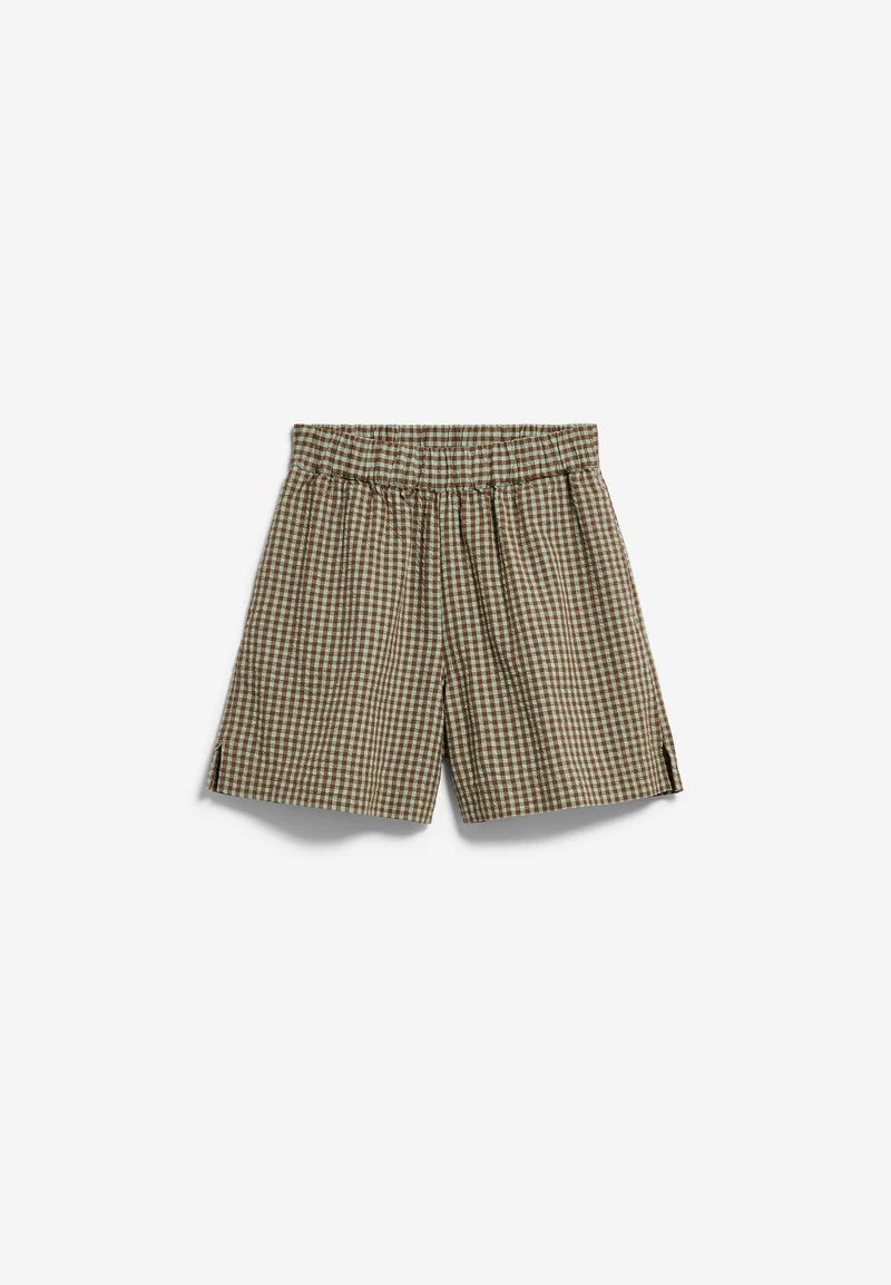 VICHY SEERSUCKER SHORTS | foam-dried palm