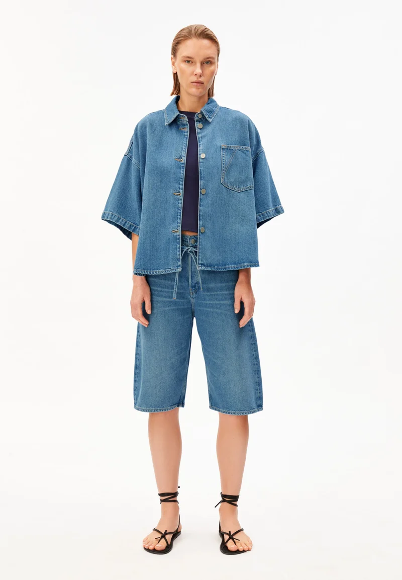 KÜRZÄRMLIGES JEANS-OVERSHIRT | laguna