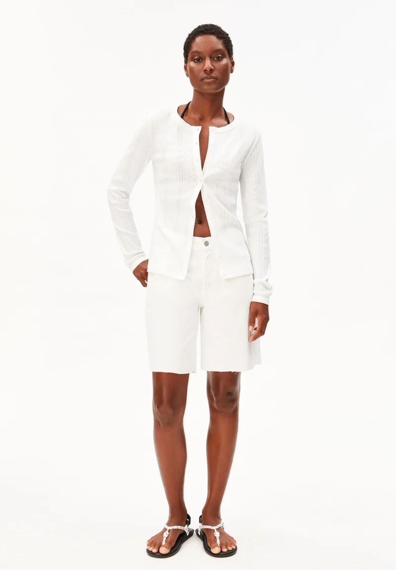 POINTELLE CARDIGAN | white